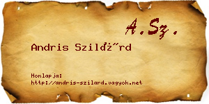 Andris Szilárd névjegykártya